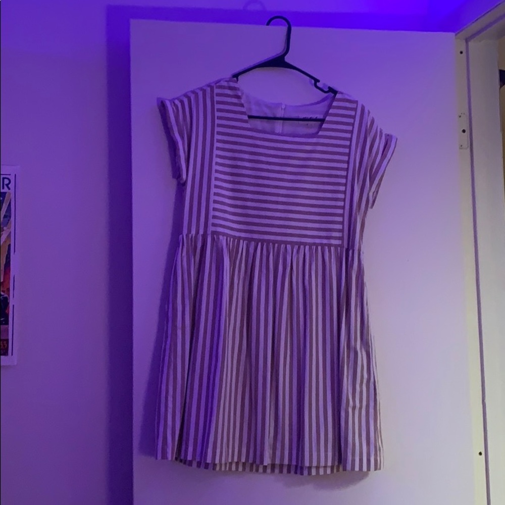 tan and cream sundress